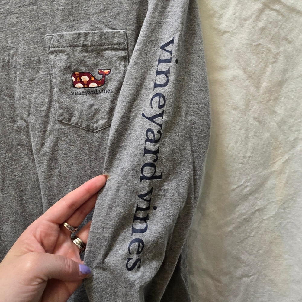 Vineyard Vines Kids XL Gray Basketball Whale Long Sleeve T Shirt Top‎ - Picture 4 of 10